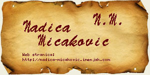 Nadica Micaković vizit kartica